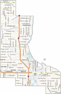 Bay County Map, Michigan