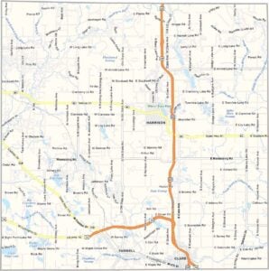 Clare County Map, Michigan