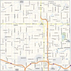 Clinton County Map, Michigan