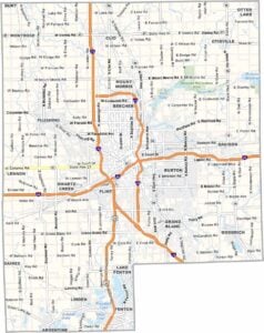 Genesee County Map, Michigan