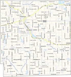 Hillsdale County Map, Michigan