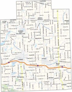 Lapeer County Map, Michigan