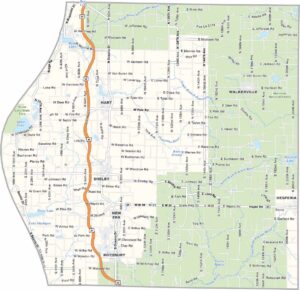 Oceana County Map, Michigan