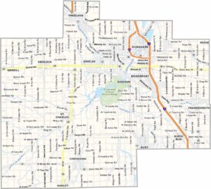 Saginaw County Map, Michigan