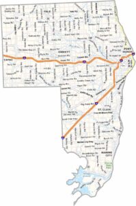 St. Clair County Map, Michigan