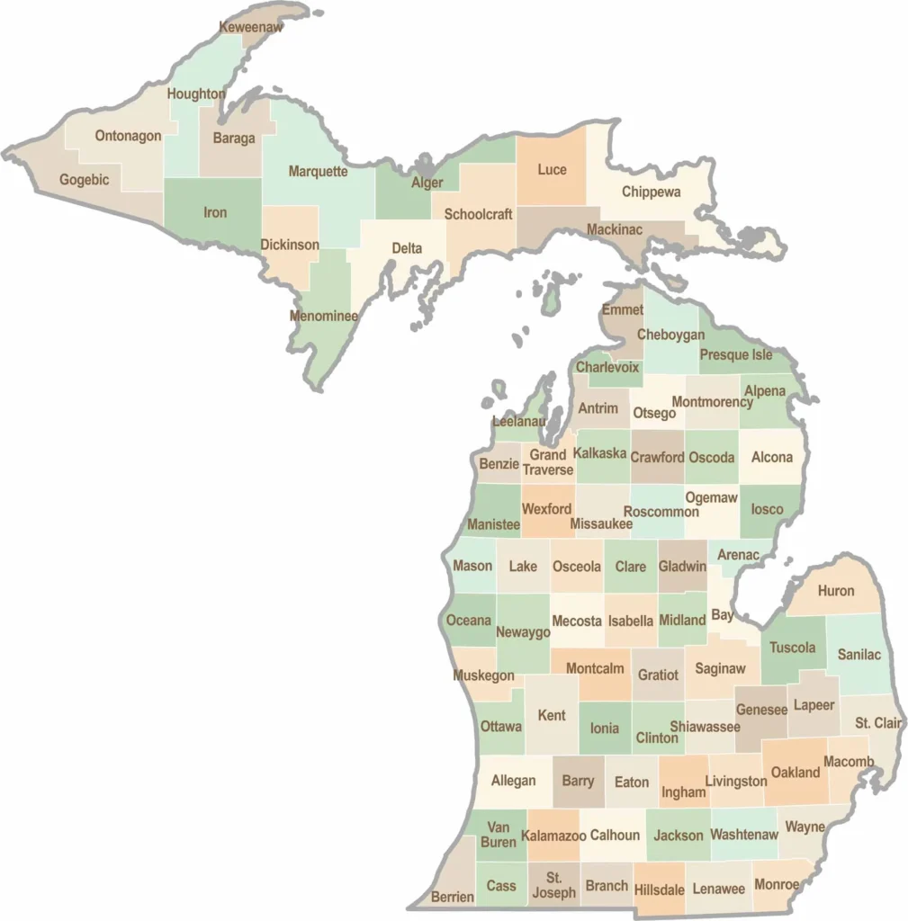 Michigan County Map