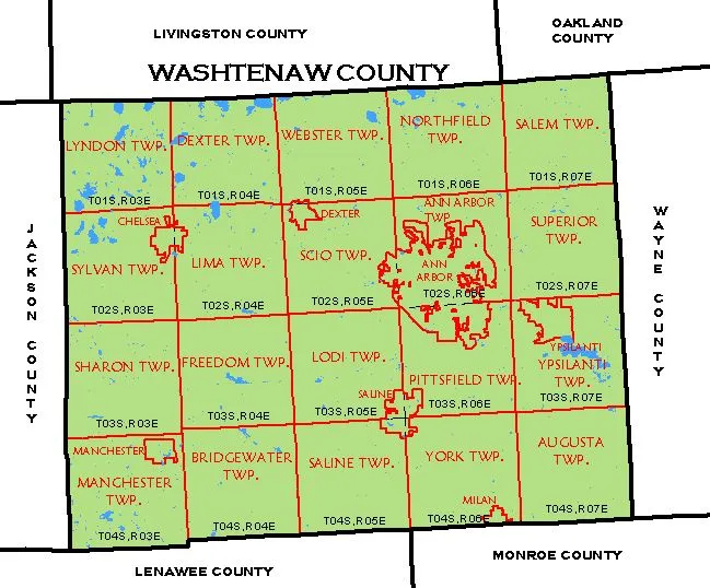 washtenaw county map