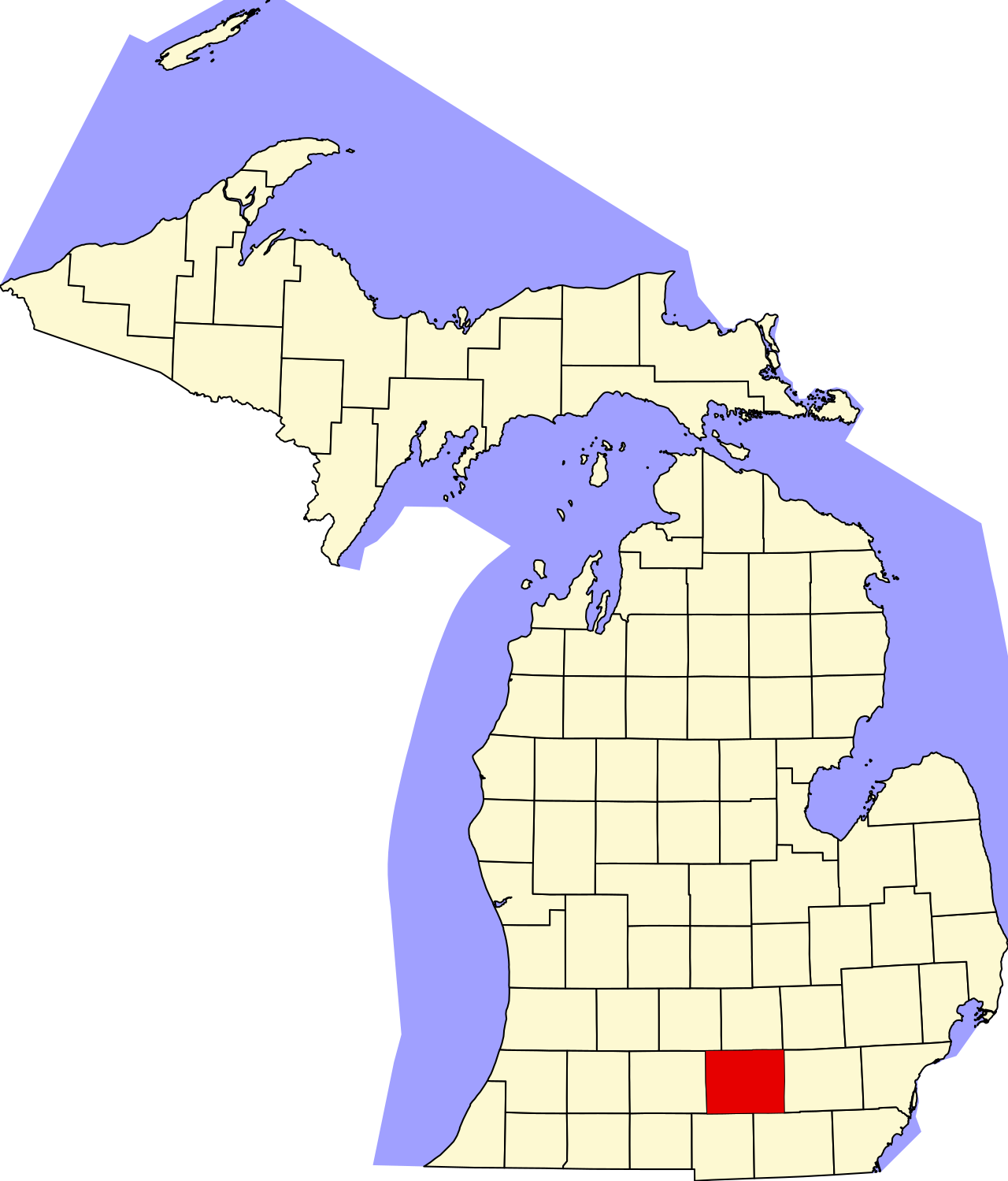 Jackson County Map Michigan Geographic Locator
